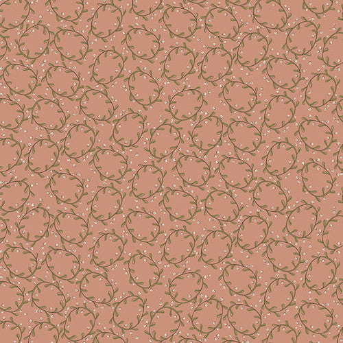 Down Tinsel Lane Pink Wreaths 3218-22 by Anni Downs for Henry Glass Fabrics (sold in 25cm increments)