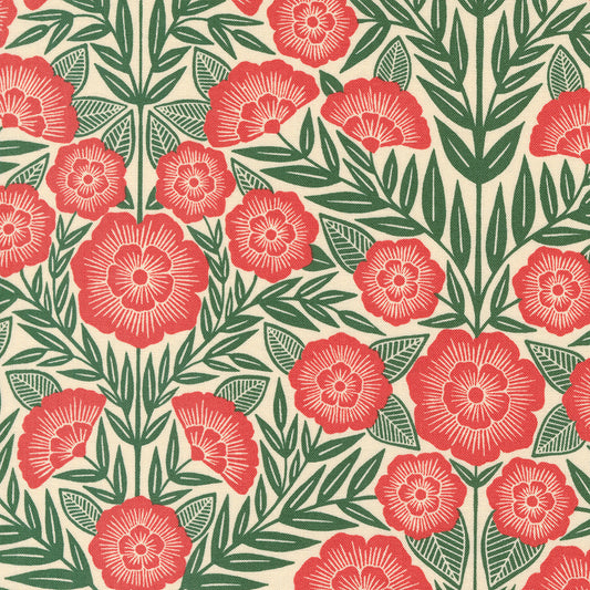 Flower Press Ecru Ginger Florals by Katharine Watson of Moda fabrics (sold in 25cm increments)