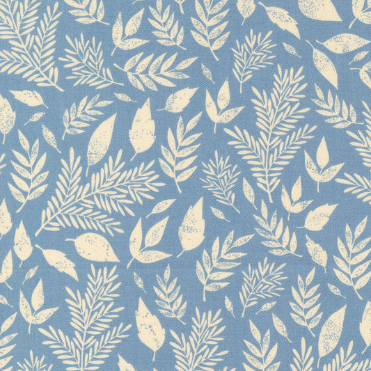 Flower Press Sky Scattered Leaf M330314 by Katharine Watson of Moda fabrics (sold in 25cm increments)