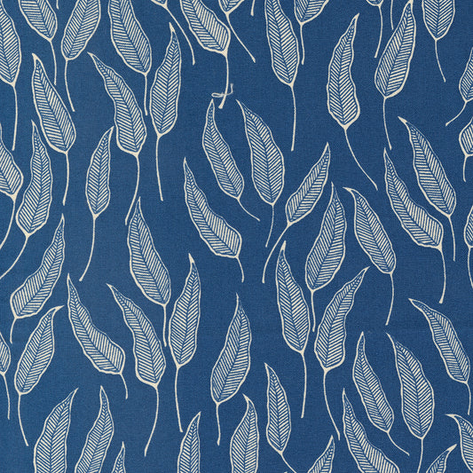 Flower Press Indigo Willow Leaf M330413 by Katharine Watson of Moda fabrics (sold in 25cm increments)