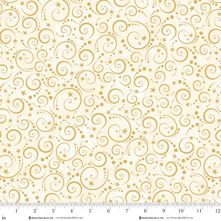 Scandinavian Holiday Cream Swirl 3456-44 by Mary Jane Carey for Henry Glass Fabrics (sold in 25cm increments)