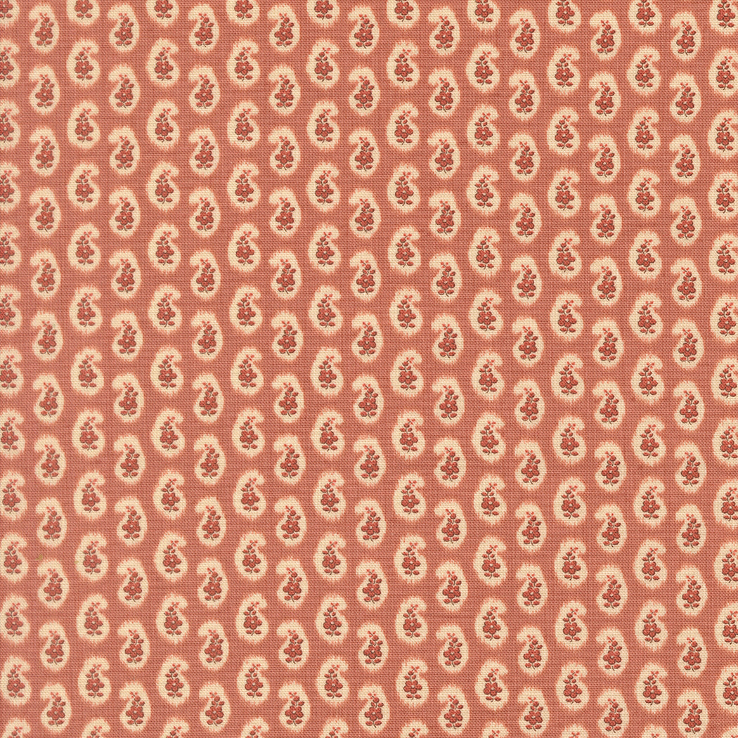 Le Jardin Rouge Campanule Paisley Clay M3615712 by French General for Moda Fabrics (Sold in 25cm increments)
