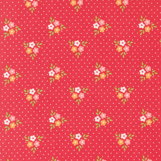 Strawberry Lemonade Bouquet Floral Strawberry M3767214 from Sherri & Chelsi for Moda Fabrics (sold in 25cm increments)