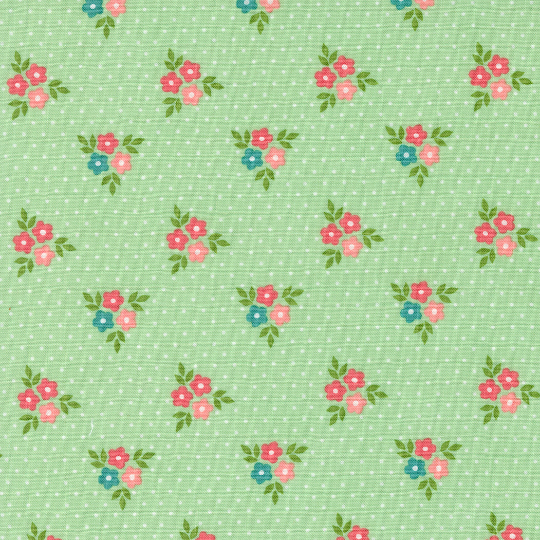 Strawberry Lemonade Bouquet Floral Mint M3767217 from Sherri & Chelsi for Moda Fabrics (sold in 25cm increments)