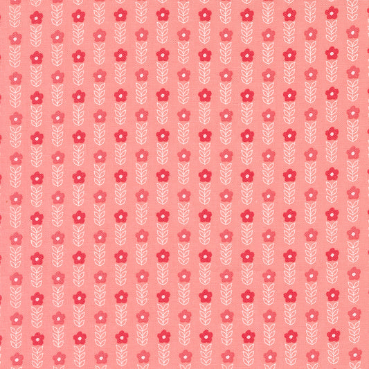 Strawberry Lemonade Blooms Stripe  Carnation M3767312 from Sherri & Chelsi for Moda Fabrics (sold in 25cm increments)