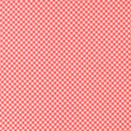 Strawberry Lemonade Gingham Check Strawberry M376712 from Sherri & Chelsi for Moda Fabrics (sold in 25cm increments)