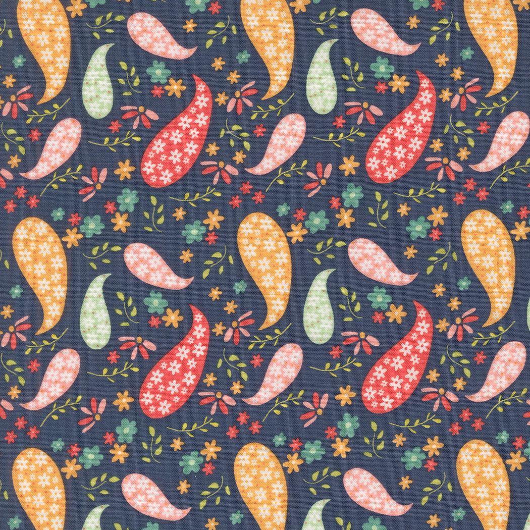 Raspberry Summer Paisley Blueberry M3769320 by Sherri & Chelsi for Moda Fabrics (sold in 25cm increments)