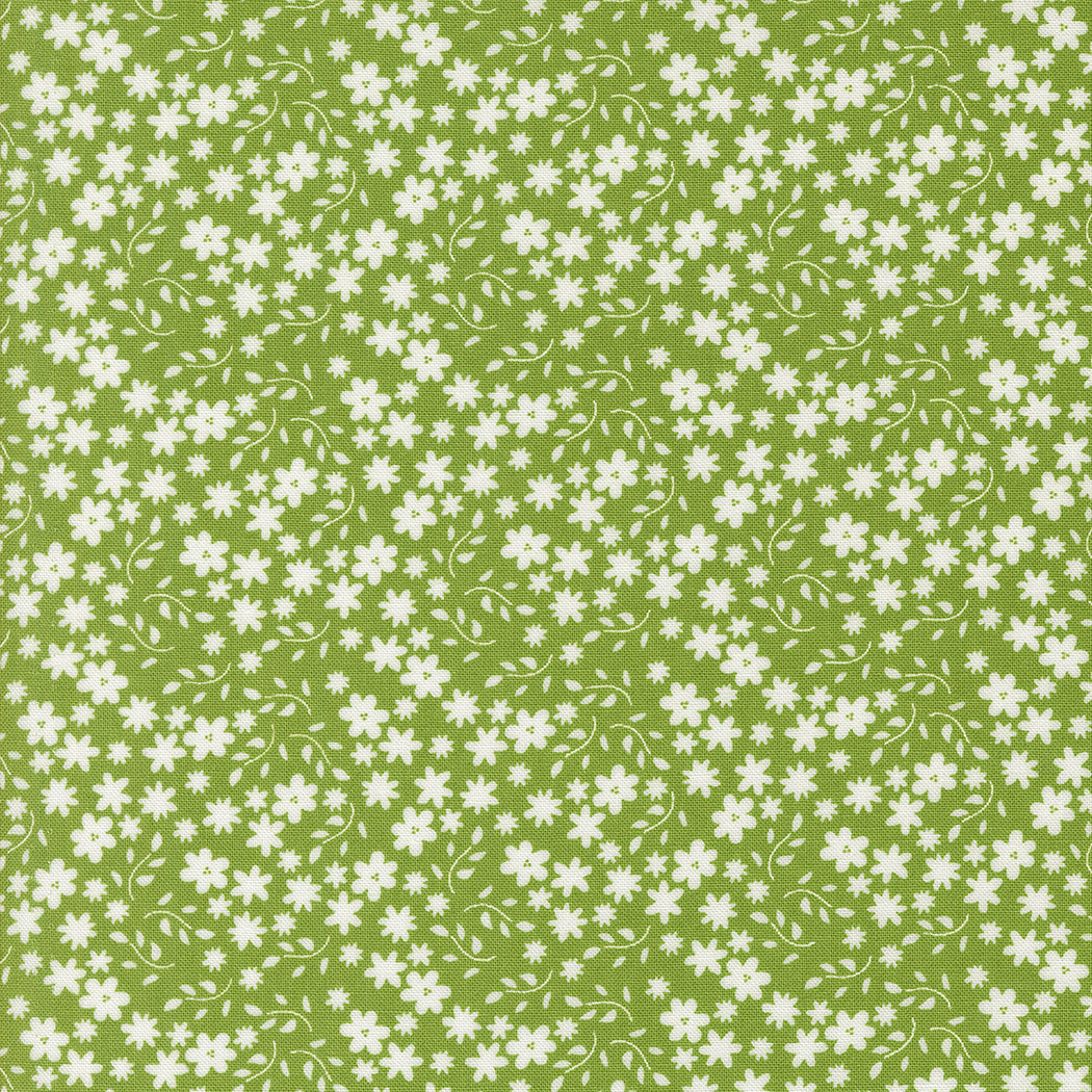 Raspberry Summer Blossom Fresh Grass M3769318 by Sherri & Chelsi for Moda Fabrics (sold in 25cm increments)