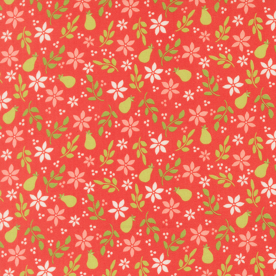 Poinsettia & Pear Pear Floral Geranium M3771116 by Sherri & Chelsi for Moda fabrics (sold in 25cm increments)