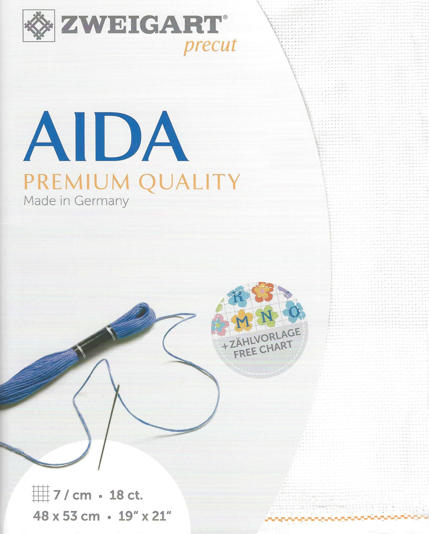 Zweigart AIDA 18Ct Antique White Pre-cut