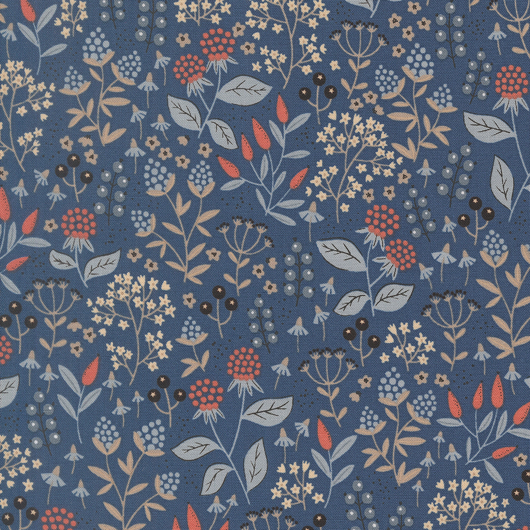 Natures Sketchbook Leaves & Berries Twilight M3907116 by Elena Amo for Moda fabrics (sold in 25cm increments)