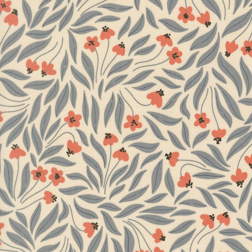 Natures Sketchbook Flowy Flowers Pearl M3907311 by Elena Amo for Moda fabrics (sold in 25cm increments)