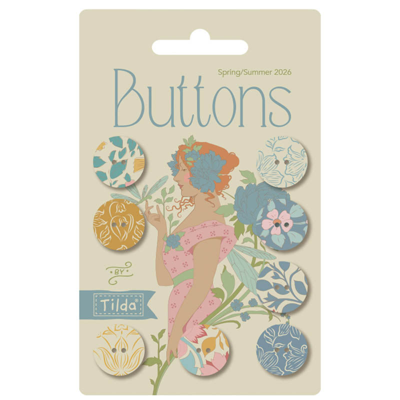 Songbird Blues Buttons 400075 by Tilda