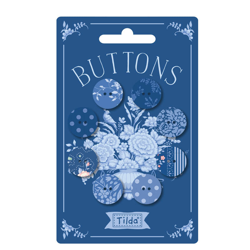 Something Blue Buttons Dark 400077 by Tilda