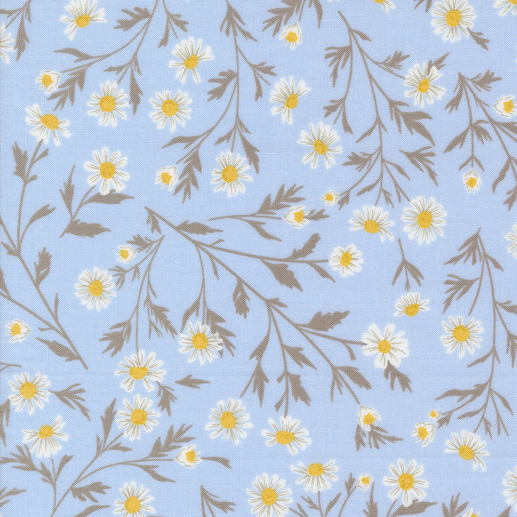 Sun Drenched Wild Daisy Chain Sky M4320014 by Sweetfire Road for Moda fabrics (sold in 25cm increments)