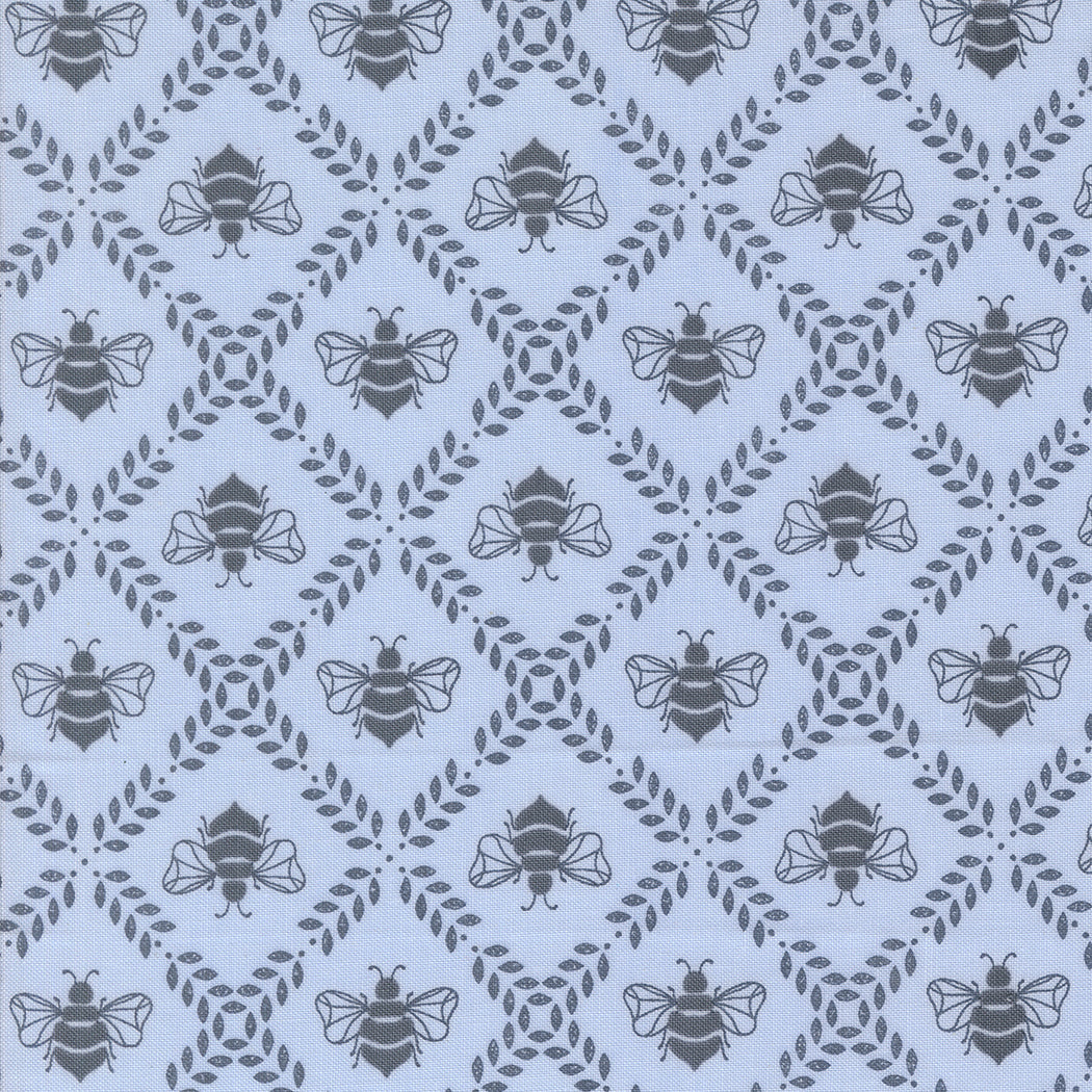 Sun Drenched Gathering Honey Bees Sky M4320414 by Sweetfire Road for Moda fabrics (sold in 25cm increments)