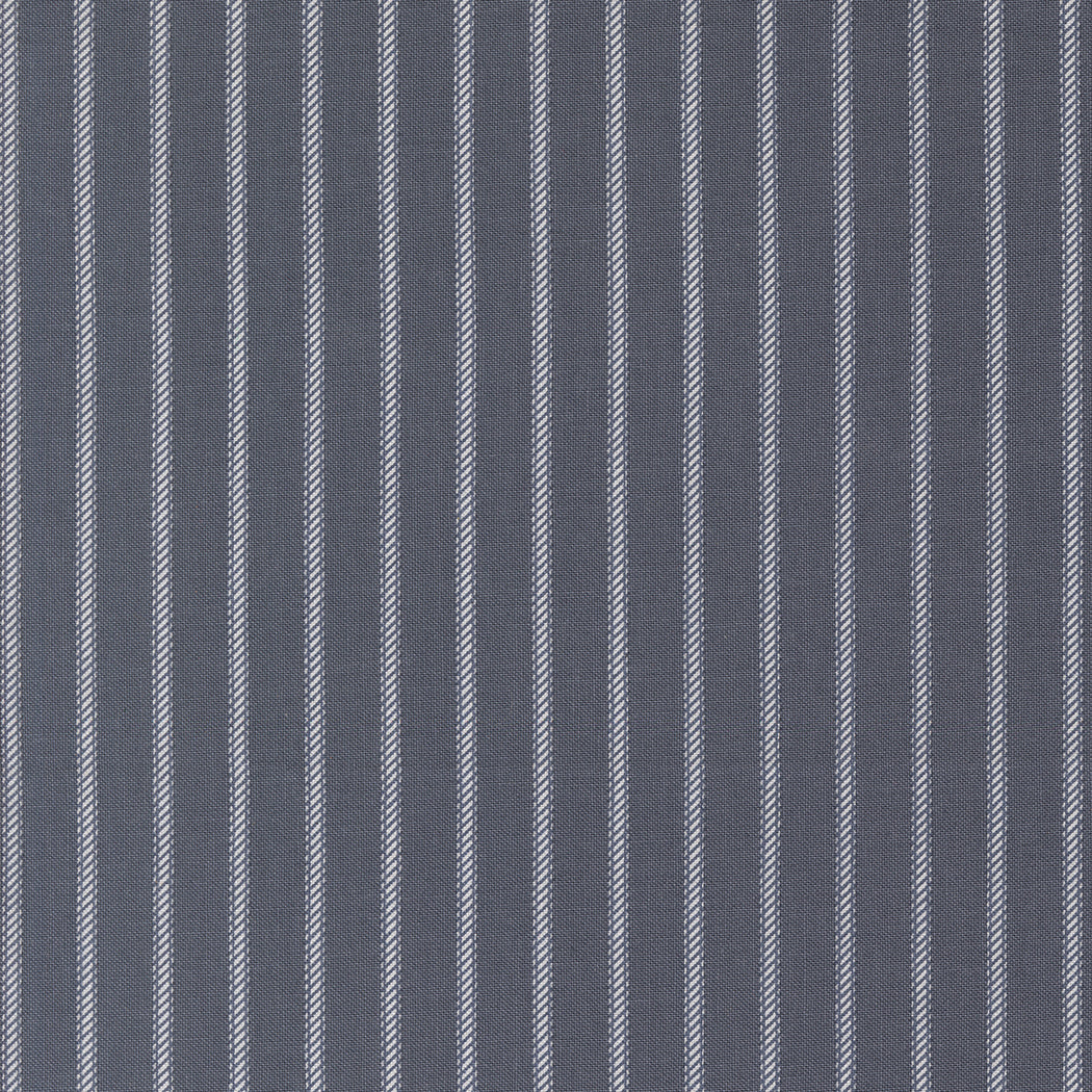 Sun Drenched Ticking Indigo M4320615 by Sweetfire Road for Moda fabrics (sold in 25cm increments)