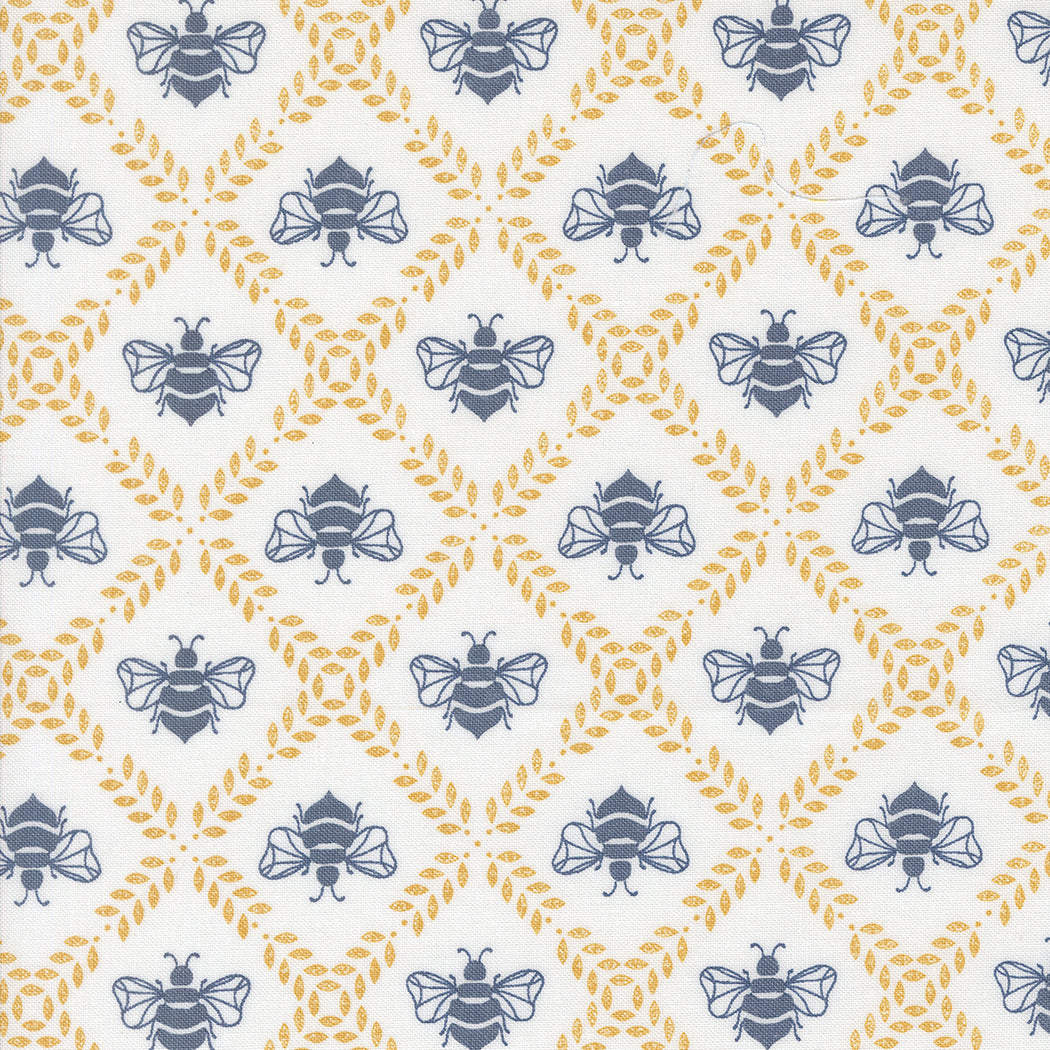 Sun Drenched Gathering Honey Bees Cloud M4320411 by Sweetfire Road for Moda fabrics (sold in 25cm increments)