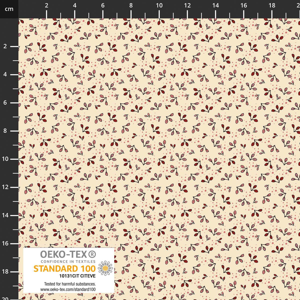 The Sweetest Embrace Cream Leaves 4514531 by Linette Jakobsen for Stoff Fabrics (sold in 25cm increments)
