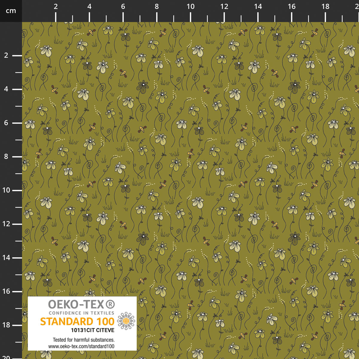The Sweetest Embrace Green Flowers 4514541 by Linette Jakobsen for Stoff Fabrics (sold in 25cm increments)