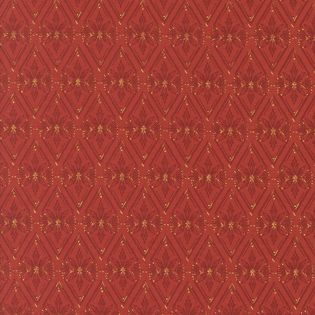 Old World Yuletide Metallic Twinkle Poinsettia M4562618M by Fancy That Design House for Moda Fabrics (sold in 25cm increments)