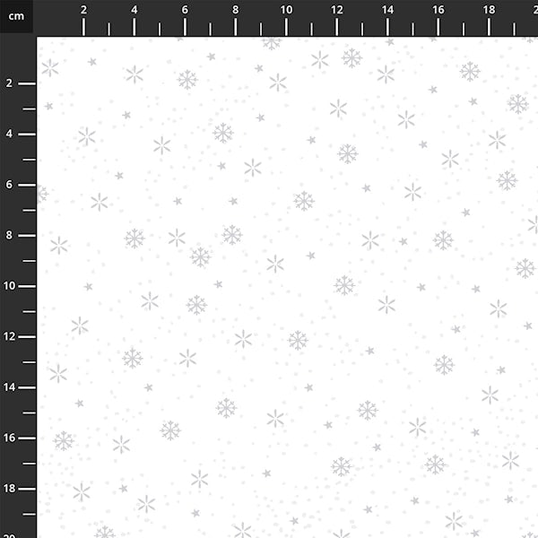 We Love Christmas Small Stars White Silver 4592 103 by Stof Fabrics (sold in 25cm increments)