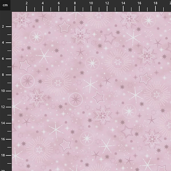 We Love Christmas Stars Mauve Silver 4592 431 by Stof Fabrics (sold in 25cm increments)