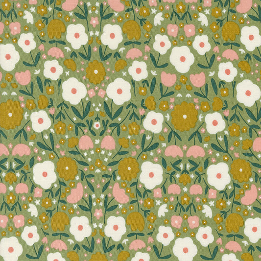 Imaginary Flowers Peppy Petals Sage M4838212 by Gingiber for Moda fabrics (sold in 25 increments)