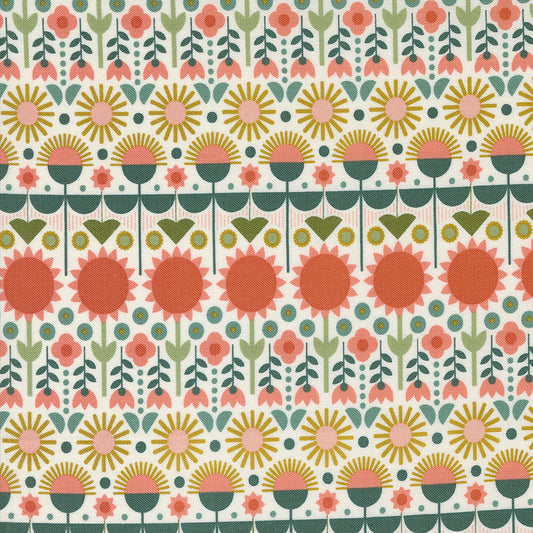 Imaginary Flowers Florals Stripe Cloud M4838311 by Gingiber for Moda fabrics (sold in 25 increments)