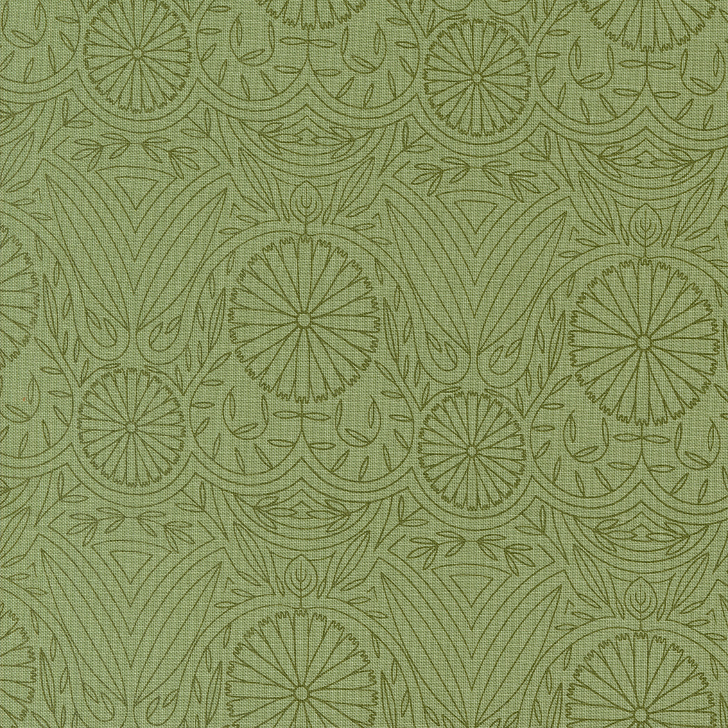 Imaginary Flowers Damask Sage M4838512 by Gingiber for Moda fabrics (sold in 25 increments)