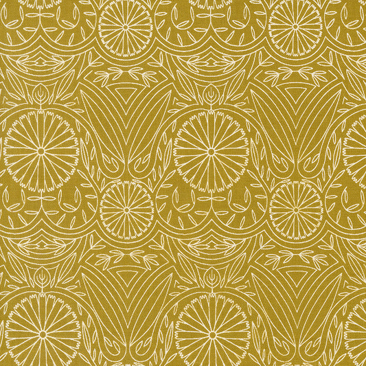 Imaginary Flowers Damask Golden M4838517 by Gingiber for Moda fabrics (sold in 25 increments)