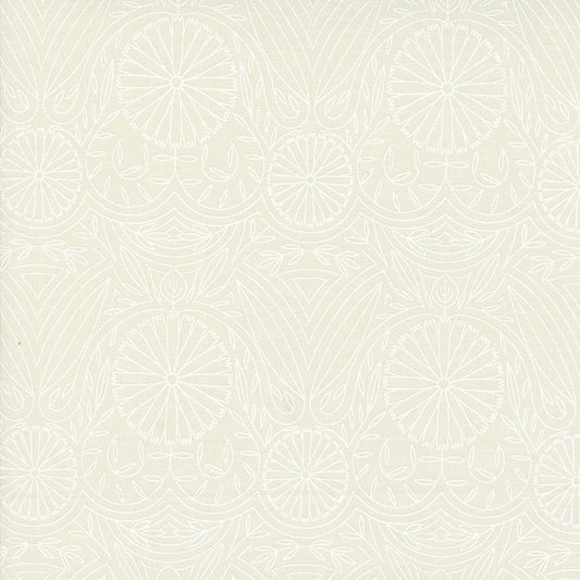 Imaginary Flowers Damask Cloud White M4838531 by Gingiber for Moda fabrics (sold in 25 increments)