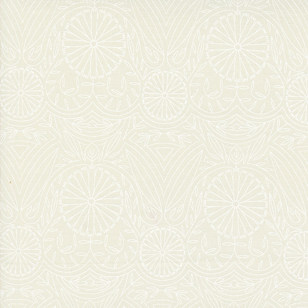 Imaginary Flowers Damask Cloud White M4838531 by Gingiber for Moda fabrics (sold in 25 increments)