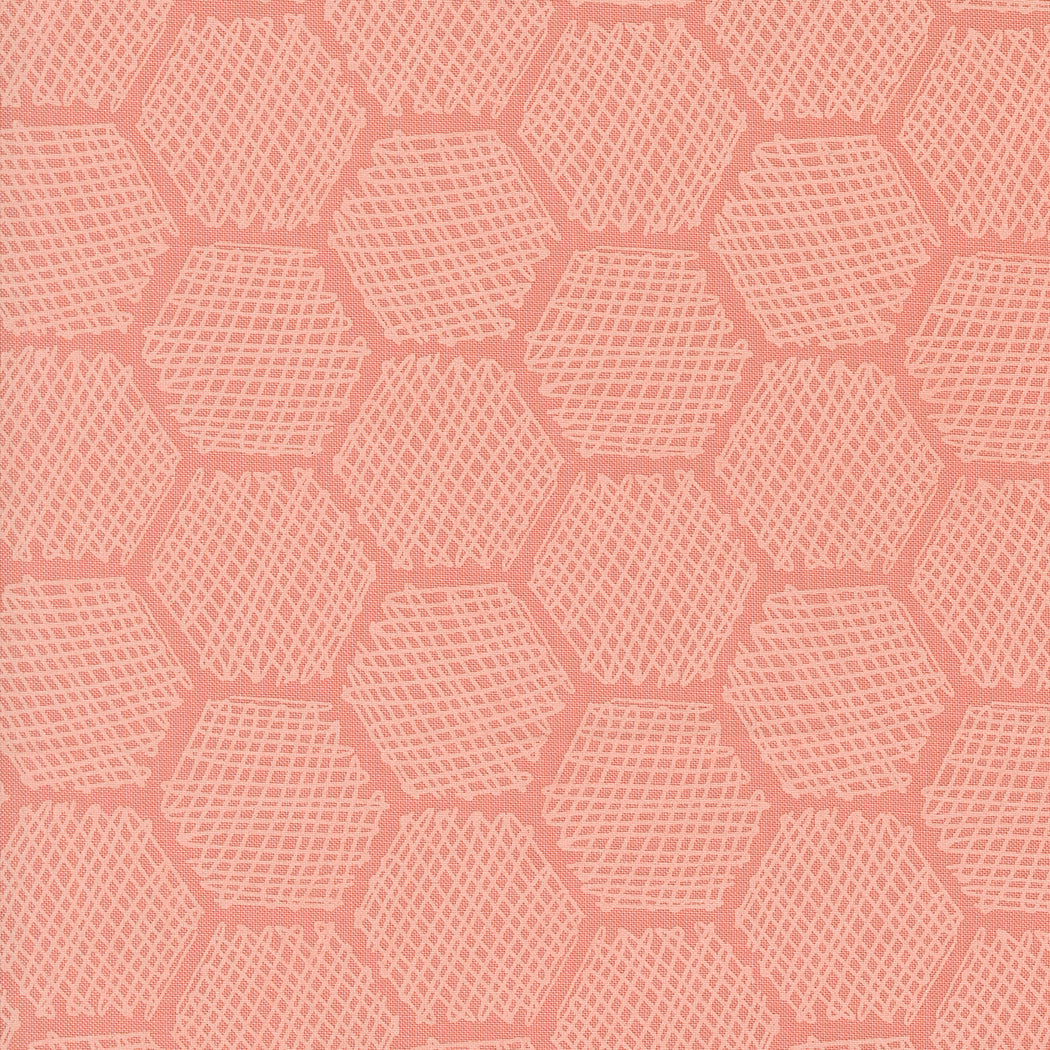 Bee Garden Honeycomb Carnation M4841616 by Gingiber for Moda Fabrics (sold in 25cm increments)