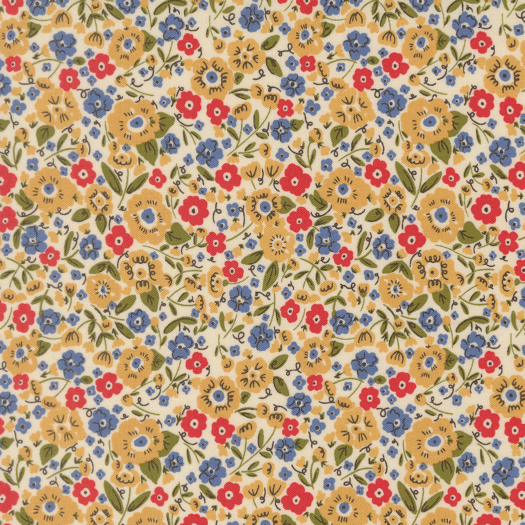 The Henhouse Calico Small Floral Tomato M4843526 by Gingiber for Moda Fabrics (sold in 25cm increments)
