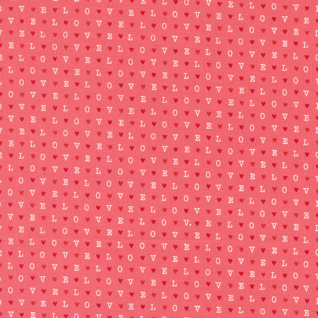 Love Blooms Lipstick Text M522513 by Lella Boutique for Moda Fabrics (sold in 25cm increments)