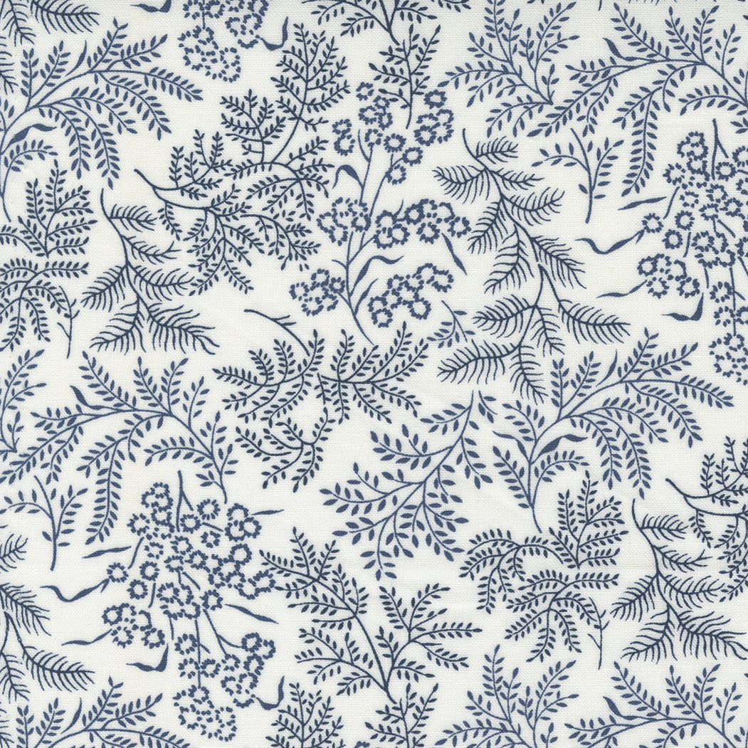 Nantucket Summer Sconset Landscape Nature Cream Navy M5526121 by Camille Roskelley for Moda fabrics (Sold in 25cm increments)