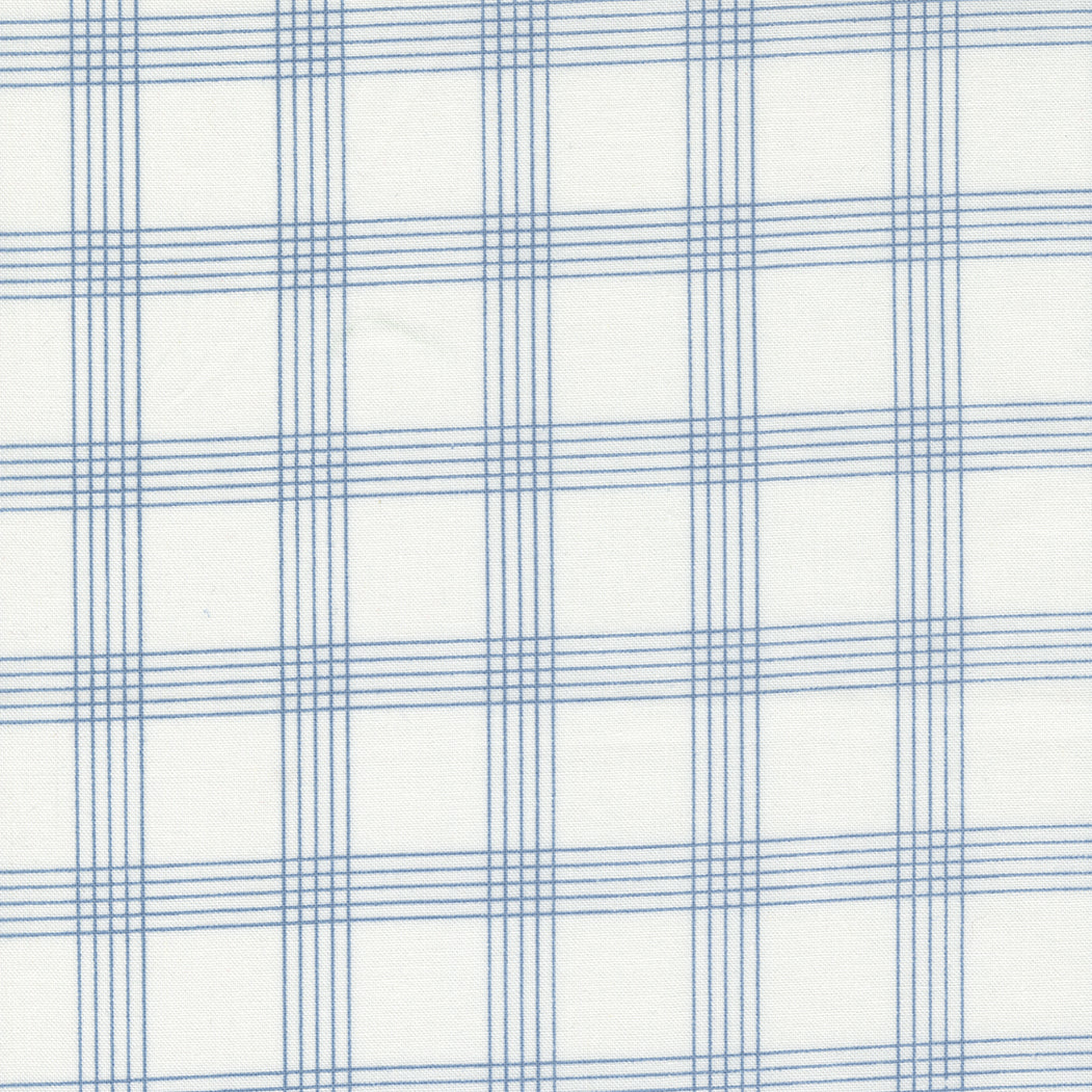 Nantucket Summer Plaid Cream Blue M5526224 by Camille Roskelley for Moda fabrics (sold in 25cm increments)