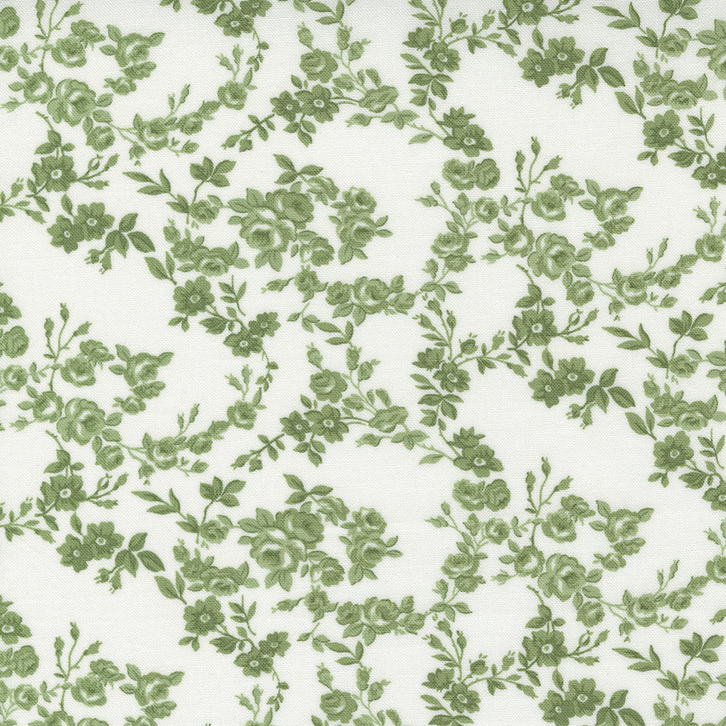 Nantucket Surfside Small Floral Cream Grass M5526326 by Camille Roskelley for Moda fabrics (Sold in 25cm increments)