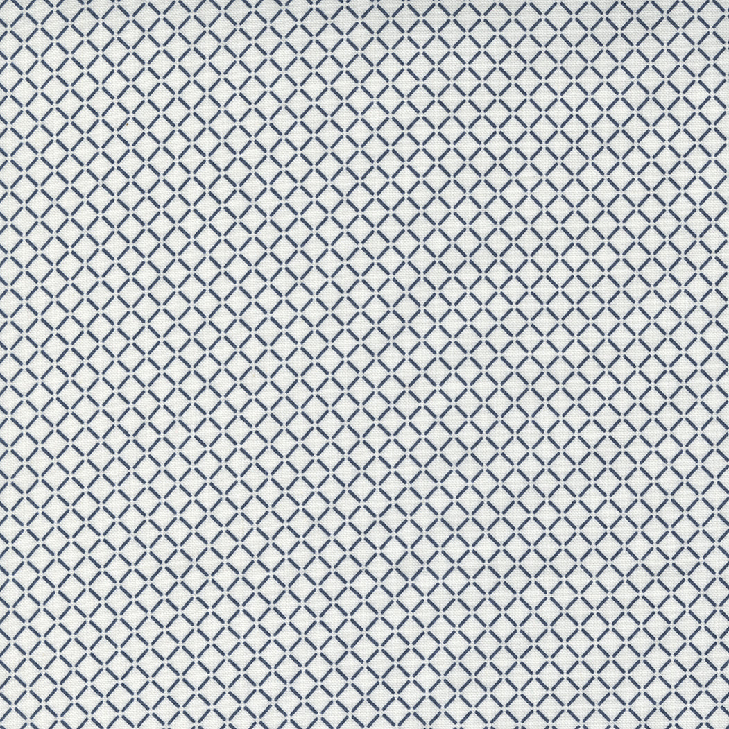 Nantucket Summer Sail Check Cream Navy M5526521 by Camille Roskelley for Moda fabrics (Sold in 25cm increments)