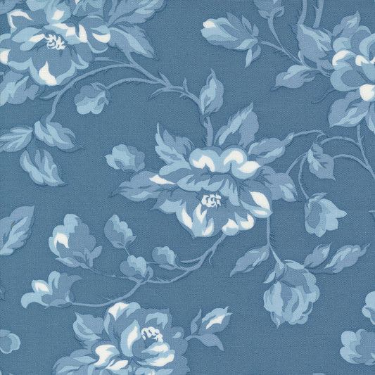 Shoreline Large Floral Med Blue M5530023 by Camille Roskelley for Moda Fabrics (Sold in 25cm Increments)