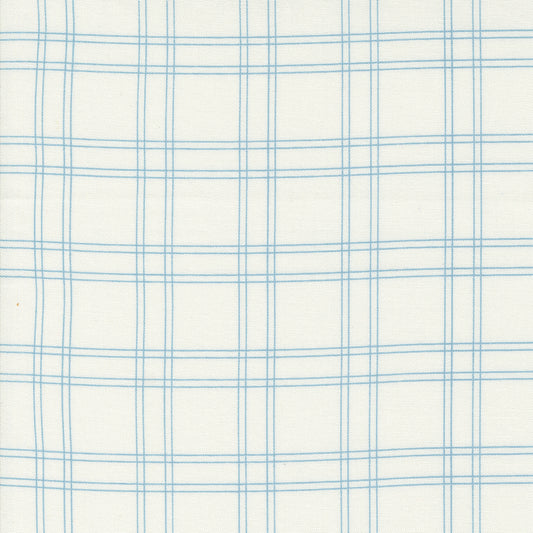 Shoreline Coastal Plaid Cream Light Blue M5530211 by Camille Roskelley for Moda Fabrics (Sold in 25cm Increments)