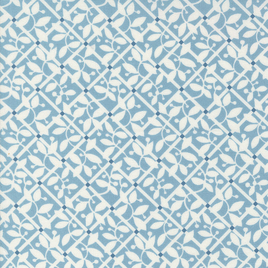 Shoreline Coastal Lattice Light Blue M5530312 by Camille Roskelley for Moda Fabrics (Sold in 25cm Increments)
