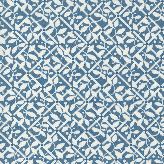 Shoreline Coastal Lattice Medium Blue M5530313 by Camille Roskelley for Moda Fabrics (Sold in 25cm Increments)