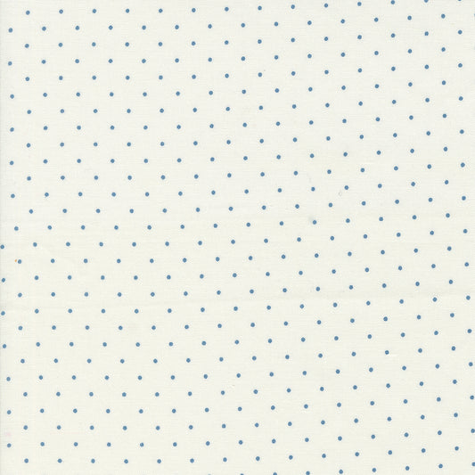 Shoreline Dot Cream Medium Blue M5530711 by Camille Roskelley for Moda Fabrics (Sold in 25cm Increments)