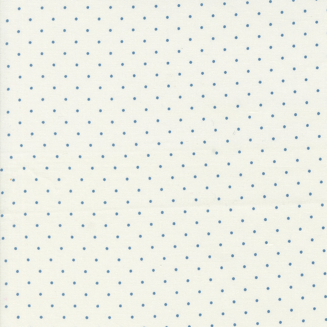Shoreline Dot Cream Medium Blue M5530711 by Camille Roskelley for Moda Fabrics (Sold in 25cm Increments)