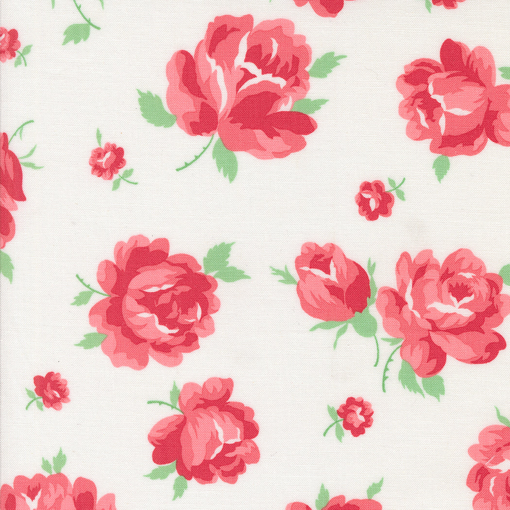 Summertime Rosie Florals Cream M5532011 by Camille Roskelley for Moda Fabrics (sold in 25cm increments)