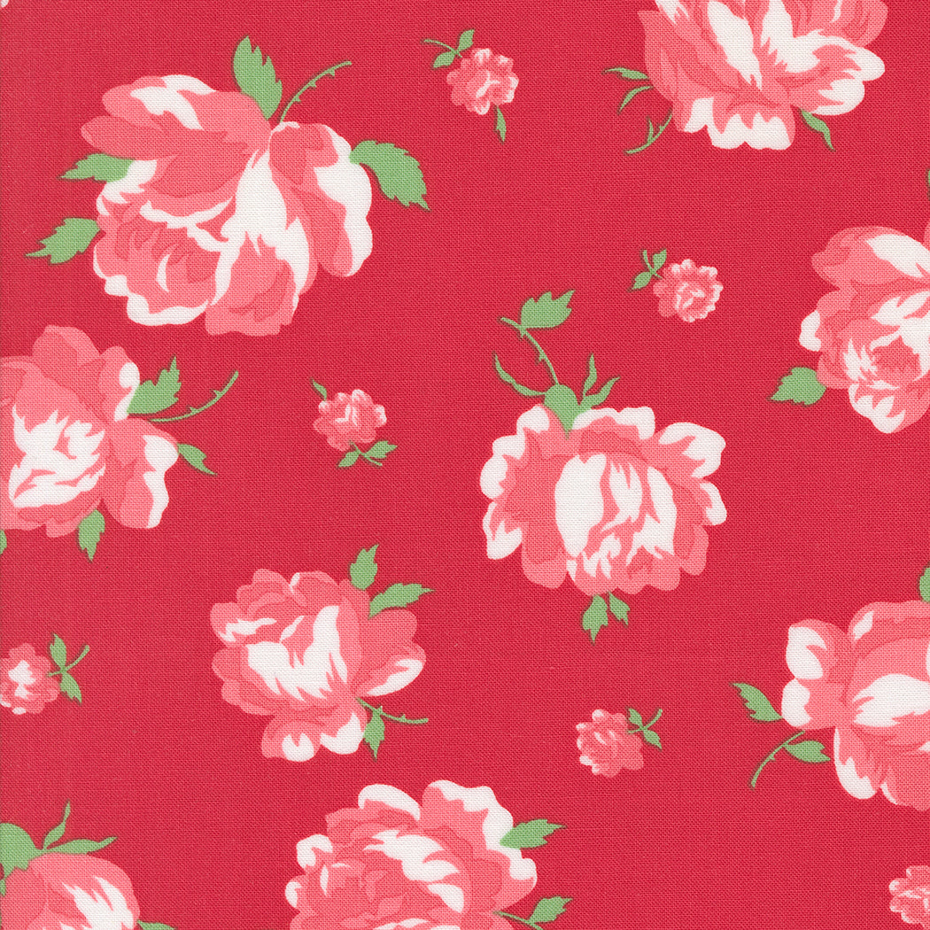 Summertime Rosie Florals Red M5532012 by Camille Roskelley for Moda Fabrics (sold in 25cm increments)