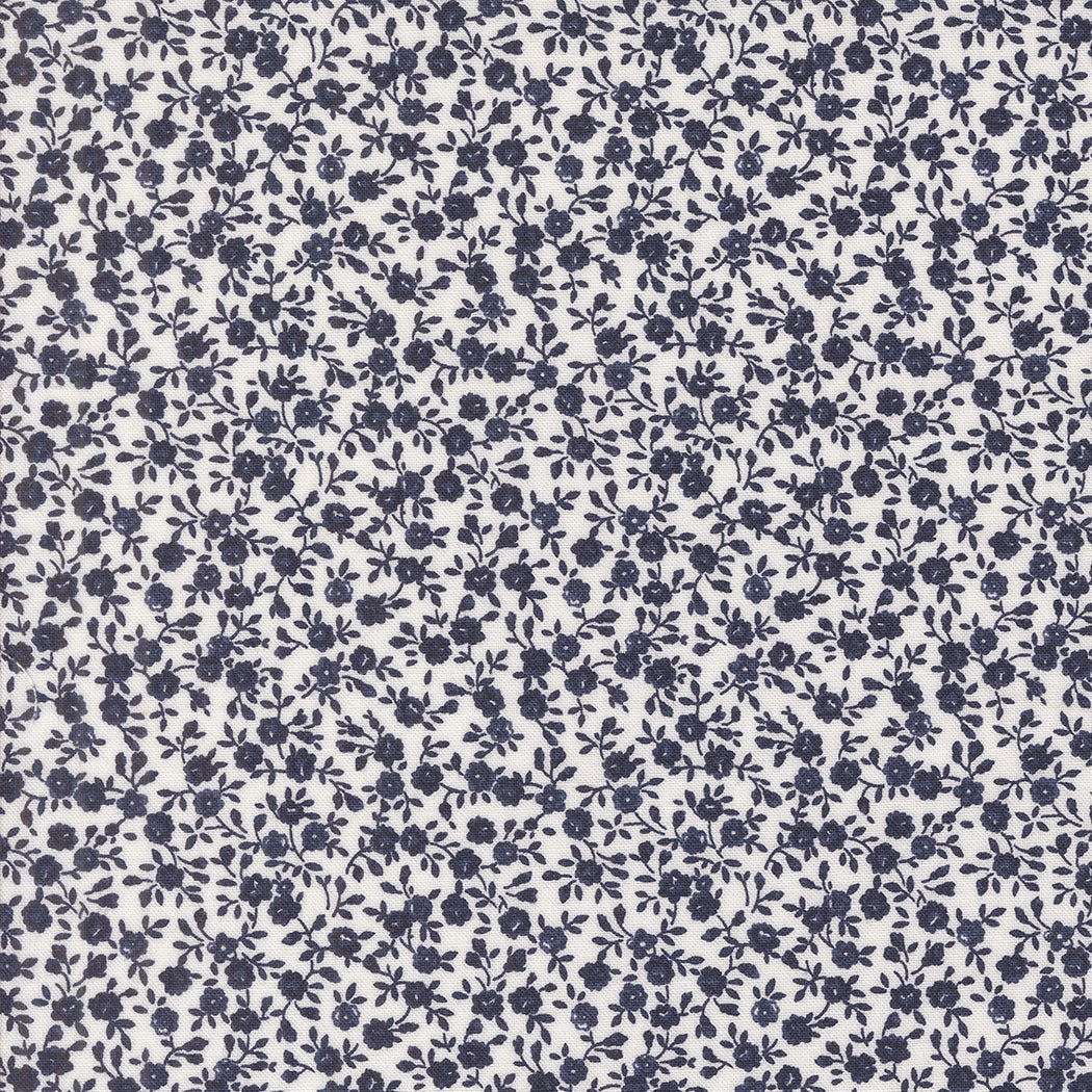 Summertime Bloom Small Cream Navy M5532131 by Camille Roskelley for Moda Fabrics (sold in 25cm increments)