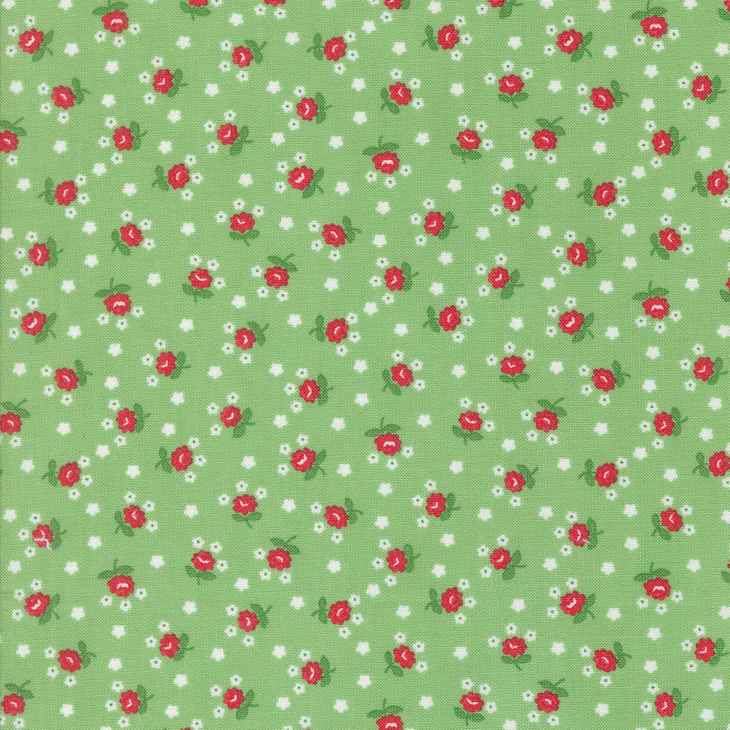 Summertime Fairground Floral Green M5532817 by Camille Roskelley for Moda Fabrics (sold in 25cm increments)